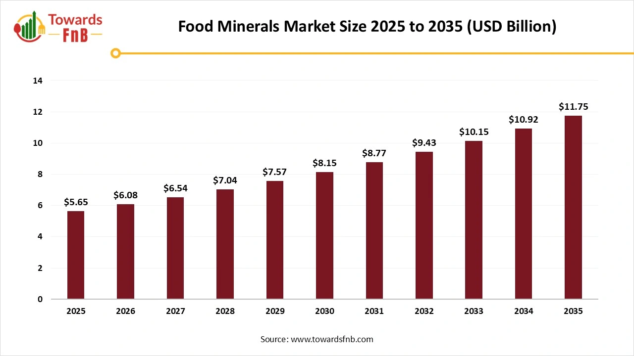 Food Minerals Market Size 2025 to 2035