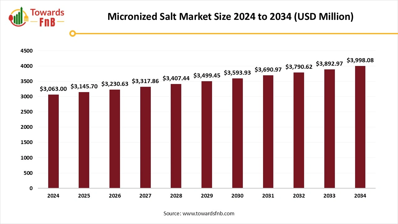 Micronized Salt Market Size 2025 to 2034