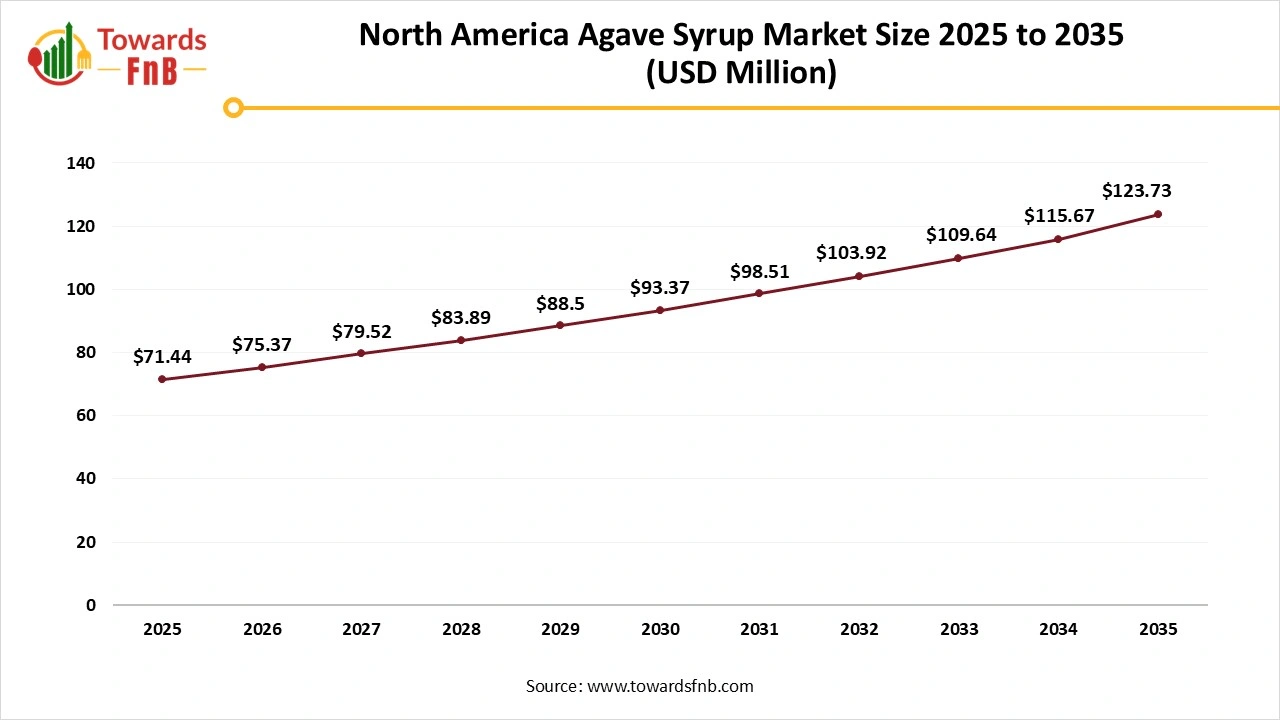 North America Agave Syrup Market Size 2025 to 2035