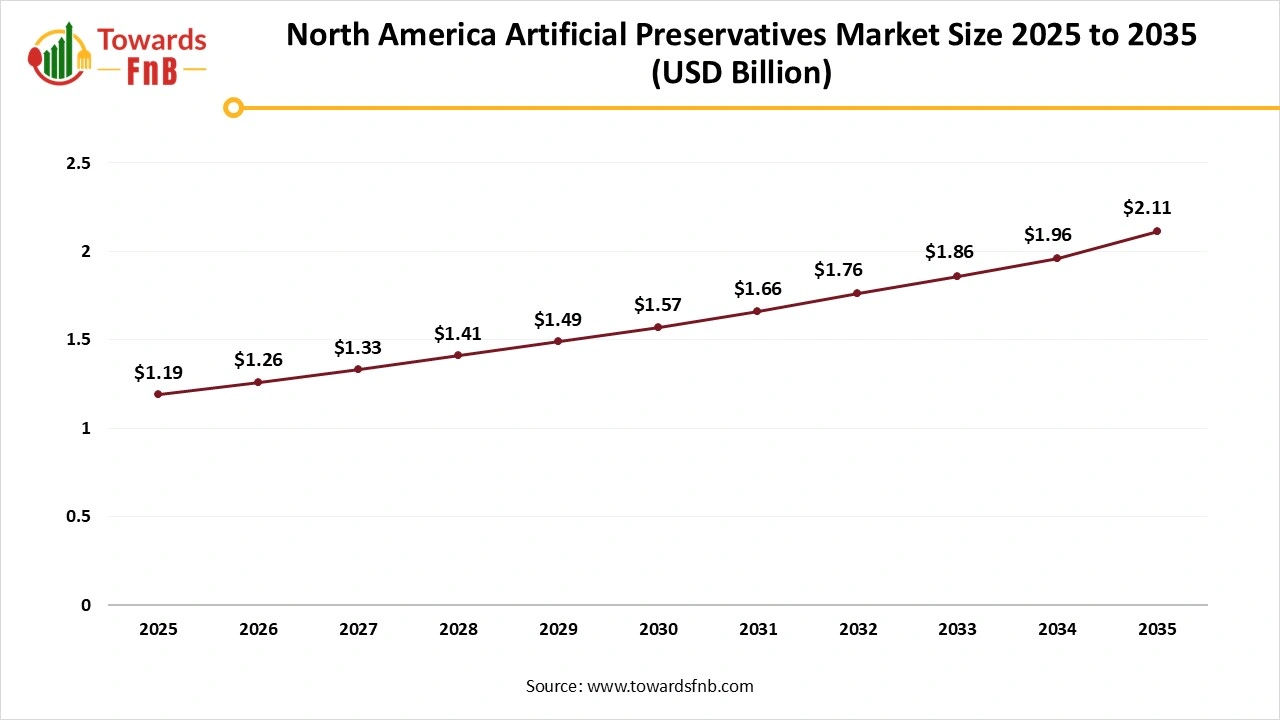 North America Artificial Preservatives Market Size 2025 to 2035