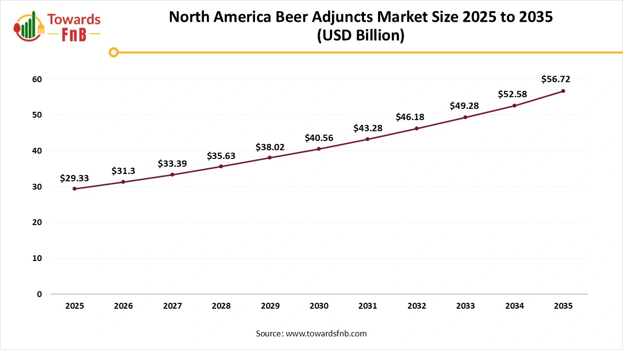 North America Beer Adjuncts Market Size 2025 to 2035