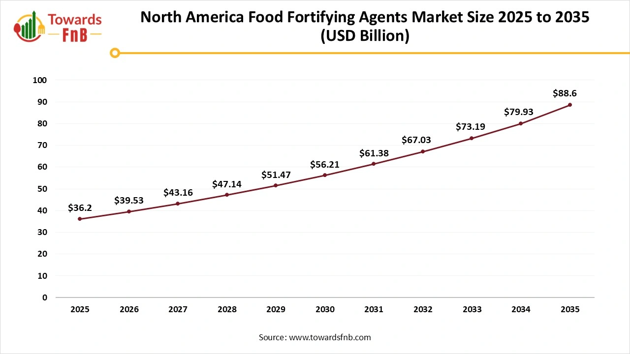 North America Food Fortifying Agents Market Size 2025 to 2035