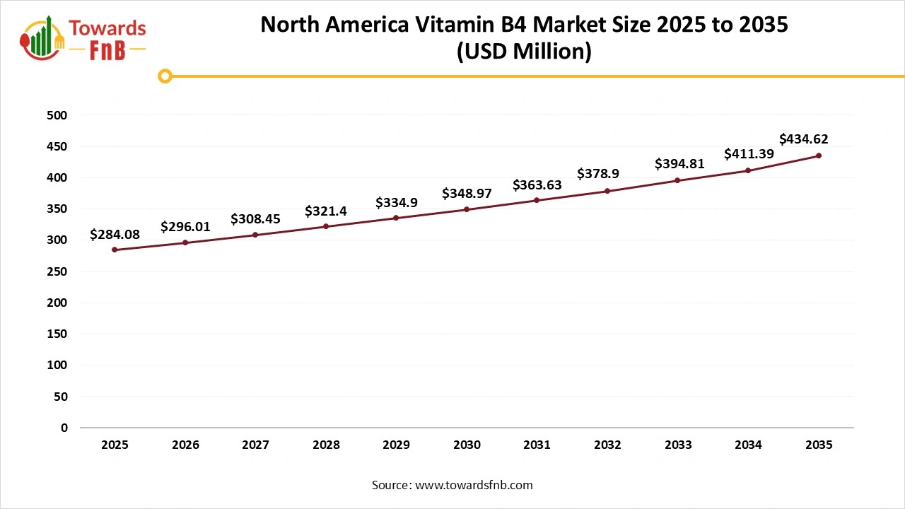 North America Vitamin B4 Market Size 2025 to 2035